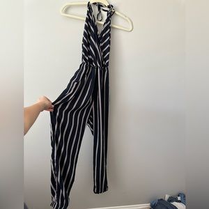 Striped Jumpsuit Navy